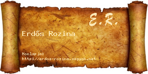 Erdős Rozina névjegykártya